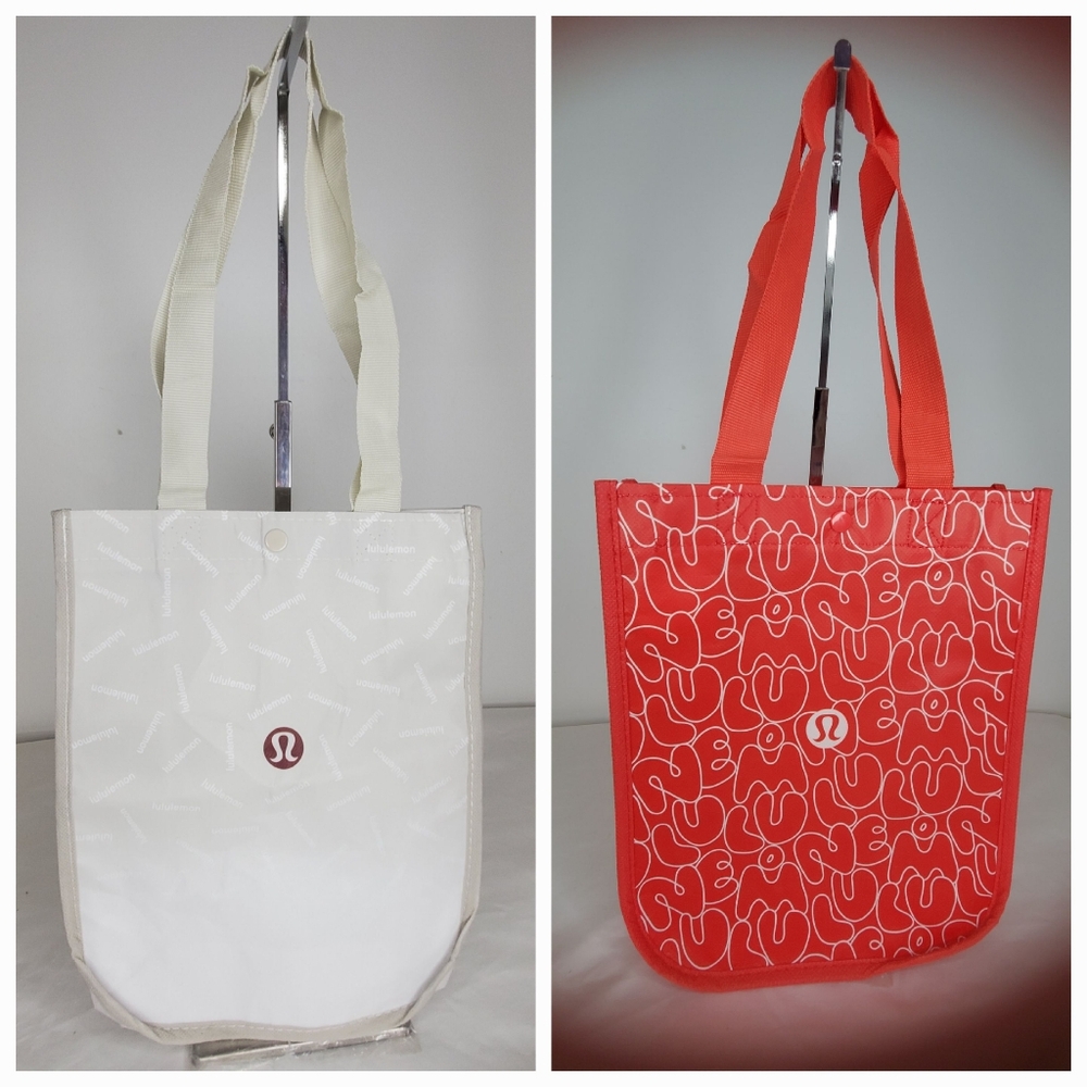 lululemon athletica Reusable Shopping Tote Bag Red Or White